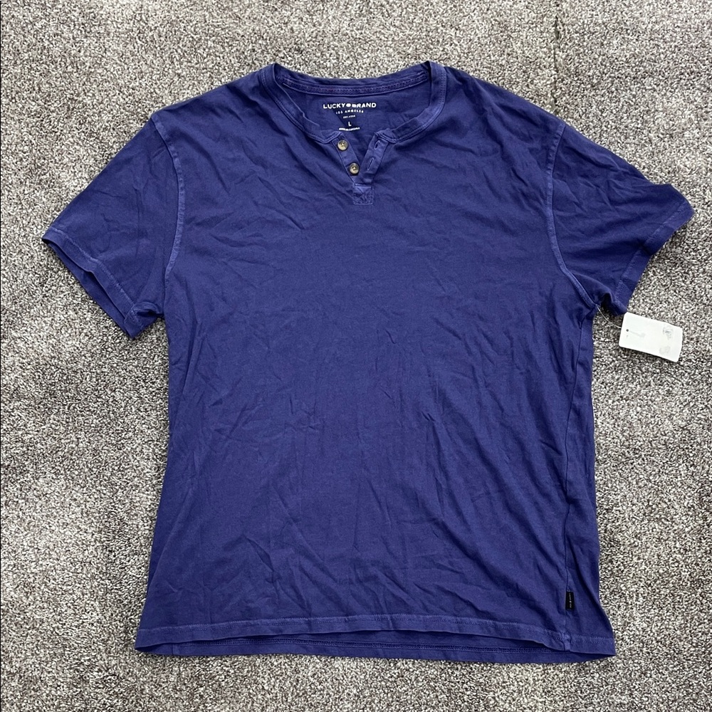 Lucky Brand Men's Navy Short Sleeve Tee